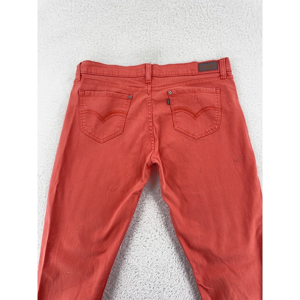 Levis 524‎ Too Superlow Jeans Womens 17M Red Distressed Slim Fit Stretch Denim